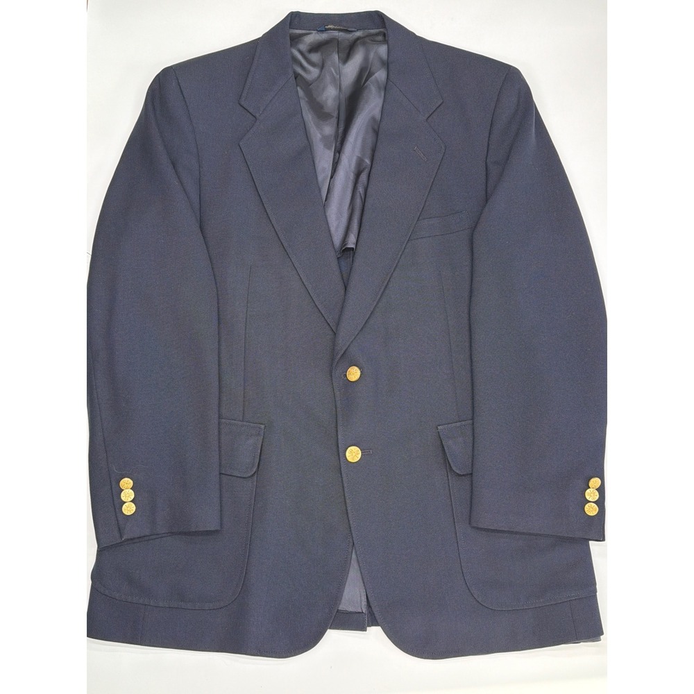 Mens Navy‎ Blazer Gold Buttons Classic Fit Sport Coat 44